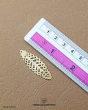 Elegant 'Leaf Design Metal Accessories MA172' for Clothing (Size shown with ruler)