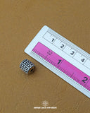The size of the Beautifully designed 'Silver Hanging Button MA312' is measured by using a ruler