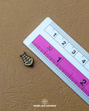 The size of the Beautifully designed 'Fish Design Button MA334' is measured by using a ruler