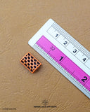 The size of the Beautifully designed 'Double Shade Dotted Button MA374' is measured by using a ruler