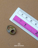 The size of the Beautifully designed 'Double Side Ring Button MA398' is measured by using a ruler