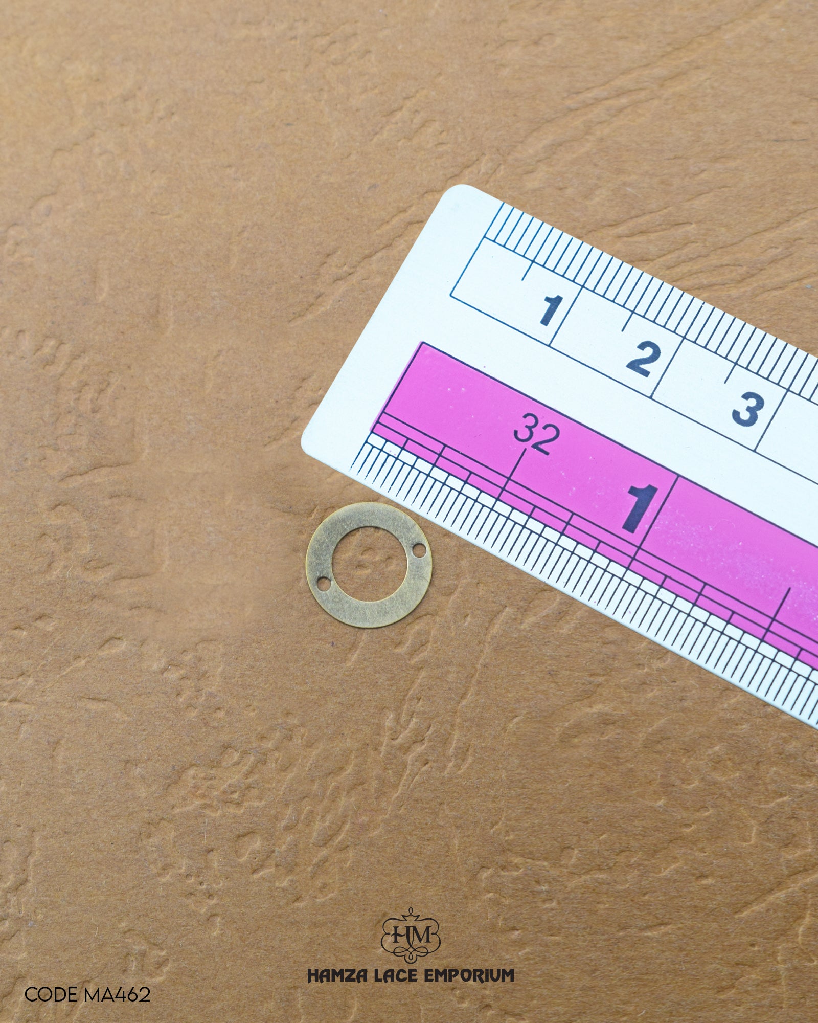 The size of the Beautifully designed 'Ring Shape Accessory MA462' is measured by using a ruler