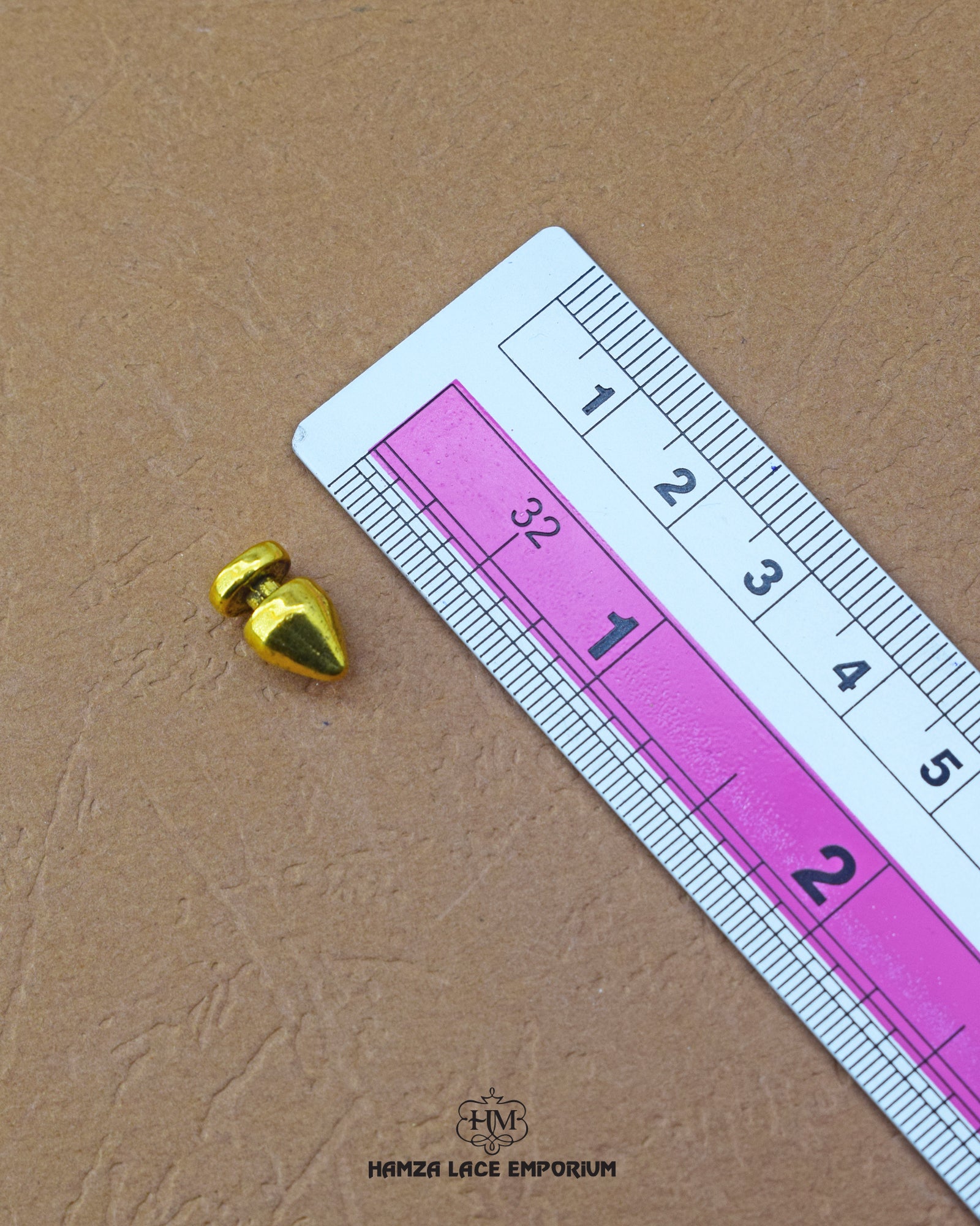'Hanging Metal Button MA665' with ruler for size reference in the product image.