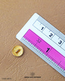 Size of the 'Golden Metal Button MB172' is given with the help of a ruler