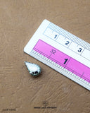 The size of the 'Drop Shape Metal Button MB190' is measured using a ruler.