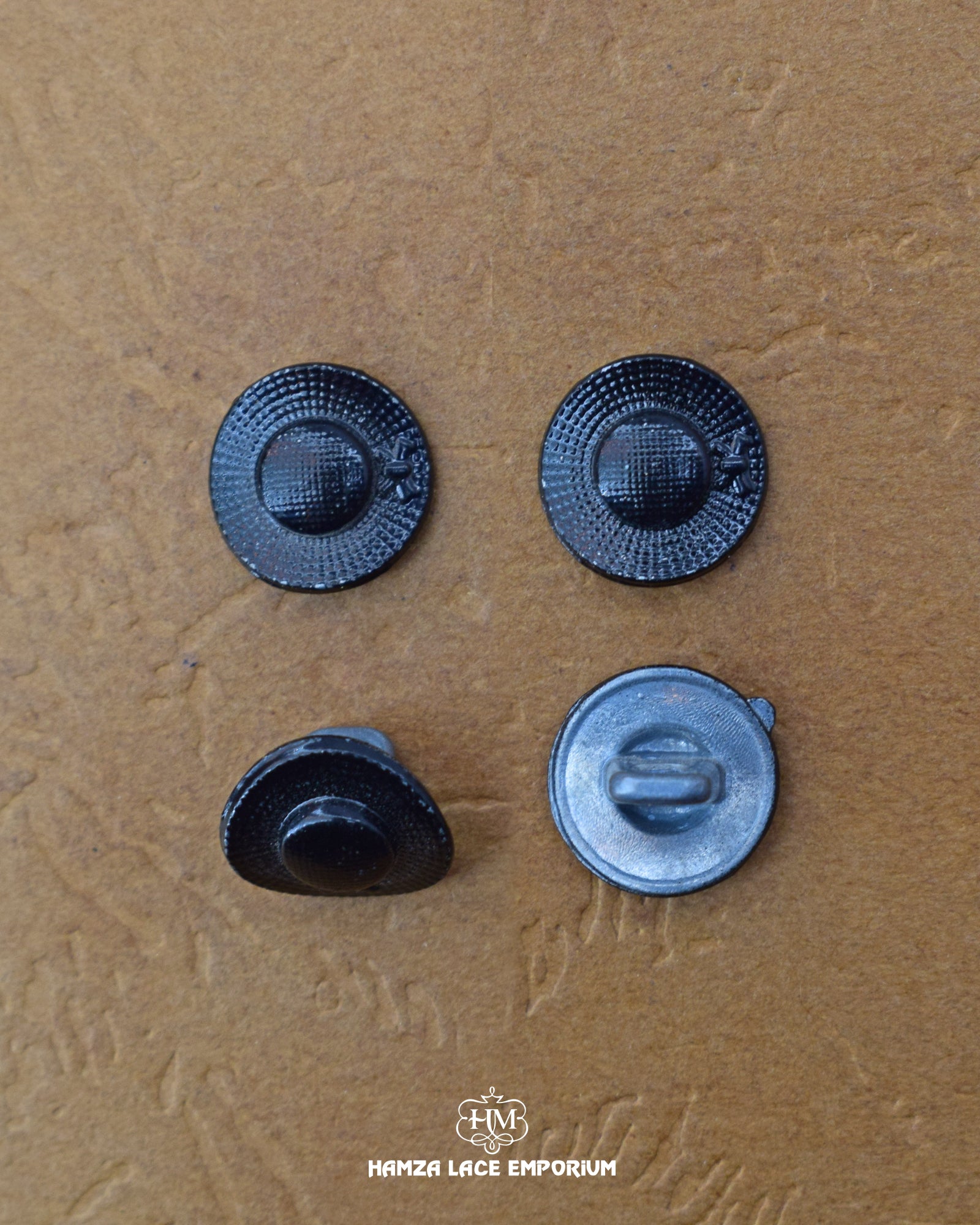 Black 'Loop Shape Metal Button MB2'