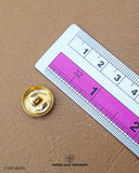 The size of the 'Metal Suiting Button MB336' is measured by using a ruler