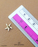 Size of the 'Star Design Metal Button MB383' is given with the help of a ruler