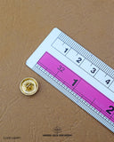 The size of the 'Golden Metal Button MB390 Media 2 of 2' is measured by using a ruler