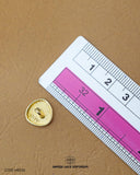 Size of the 'Oval Shape Metal Button MB536' is given with the help of a ruler