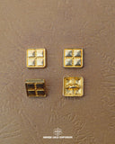 Golden Square Shape Metal Button MB78