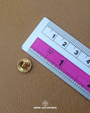The size of the 'Golden Metal Button MB601' is measured by using a ruler