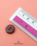 Size of the 'Two Hole Brown Button WB107' is shown with a ruler