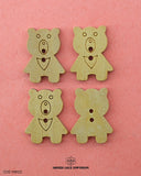 Zoomed view of the stylish 'Bear Design Wood Button WB122' - Perfect Clothing Accessory