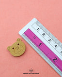 Size of the 'Bear Face Design Button WB124' is shown with a ruler