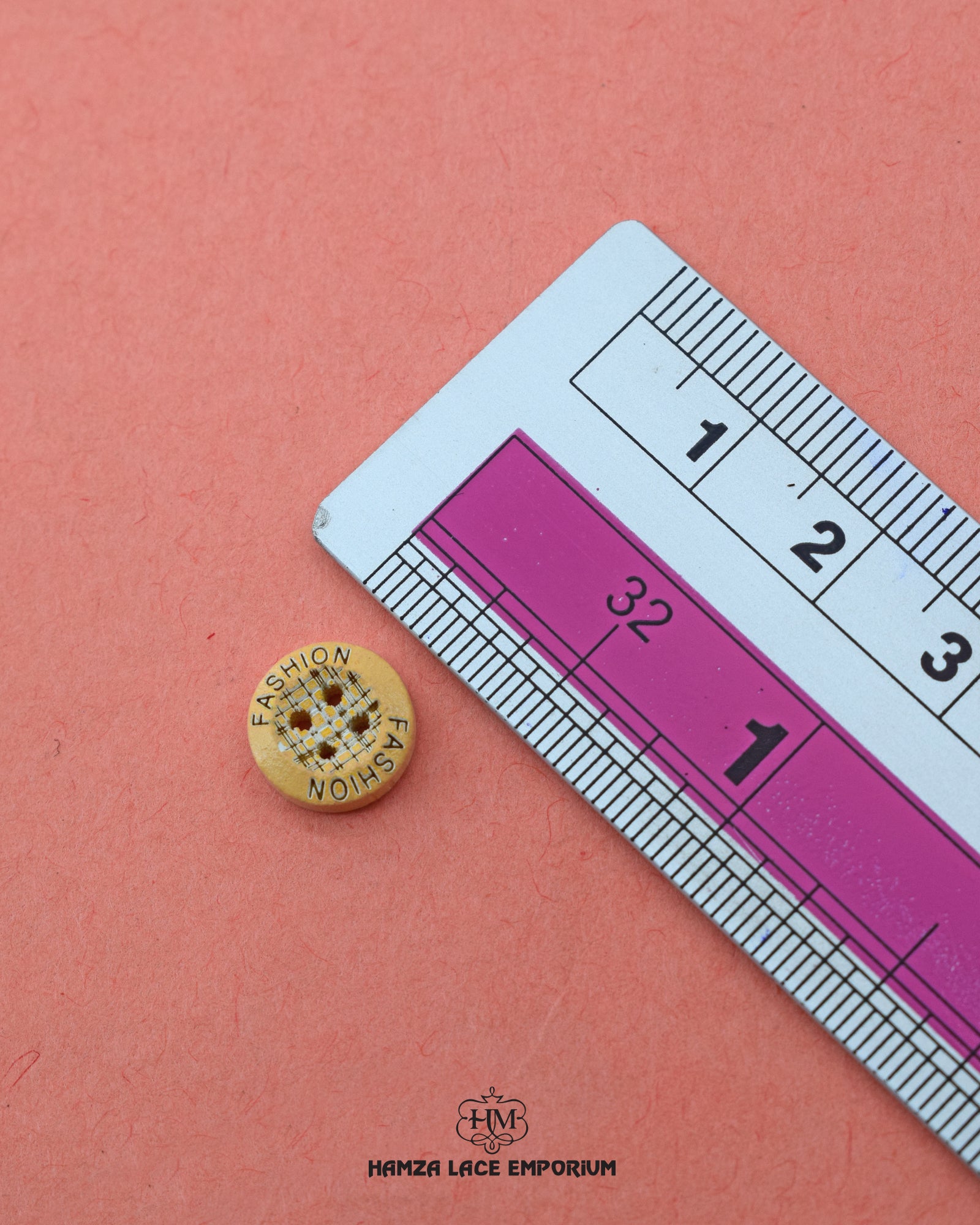 Size of the 'Wood Button WB51' is shown with a ruler