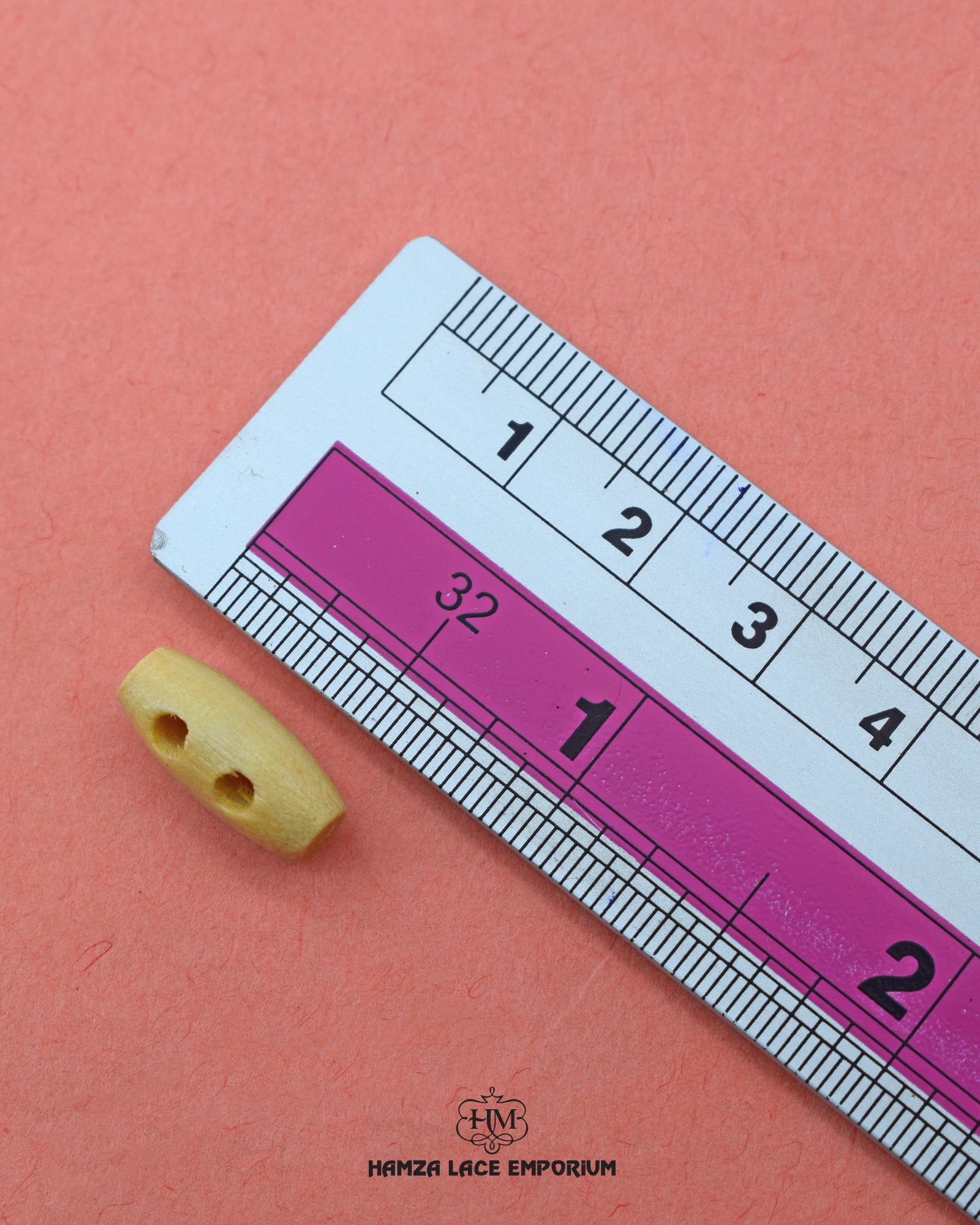 Size of the 'Wood Button WB61' is shown with a ruler