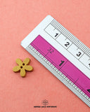 Size of the 'Flower Design Wood Button WB72' is shown with a ruler