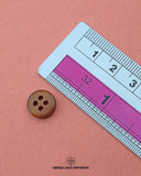 Size of the 'Four Hole Wood Button WB96' is shown with a ruler