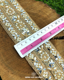 Center Filling Lace DI64824 showcased alongside a ruler, revealing its width size.
