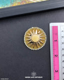 The size of the Beautifully designed 'Flower Design Plastic Button PB127' is measured by using a ruler