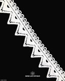 A piece of 'Edging Lace 70730' on a black background and the brand name 'Hamza Lace' and logo is printed at the bottom