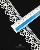 The Edging Flower Lace 7552 with a ruler on it showing its size and the brand 'Hamza Lace' logo at the bottom 