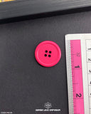 The size of the Beautifully designed 'Pink Colored Plastic Button PB129' is measured by using a ruler