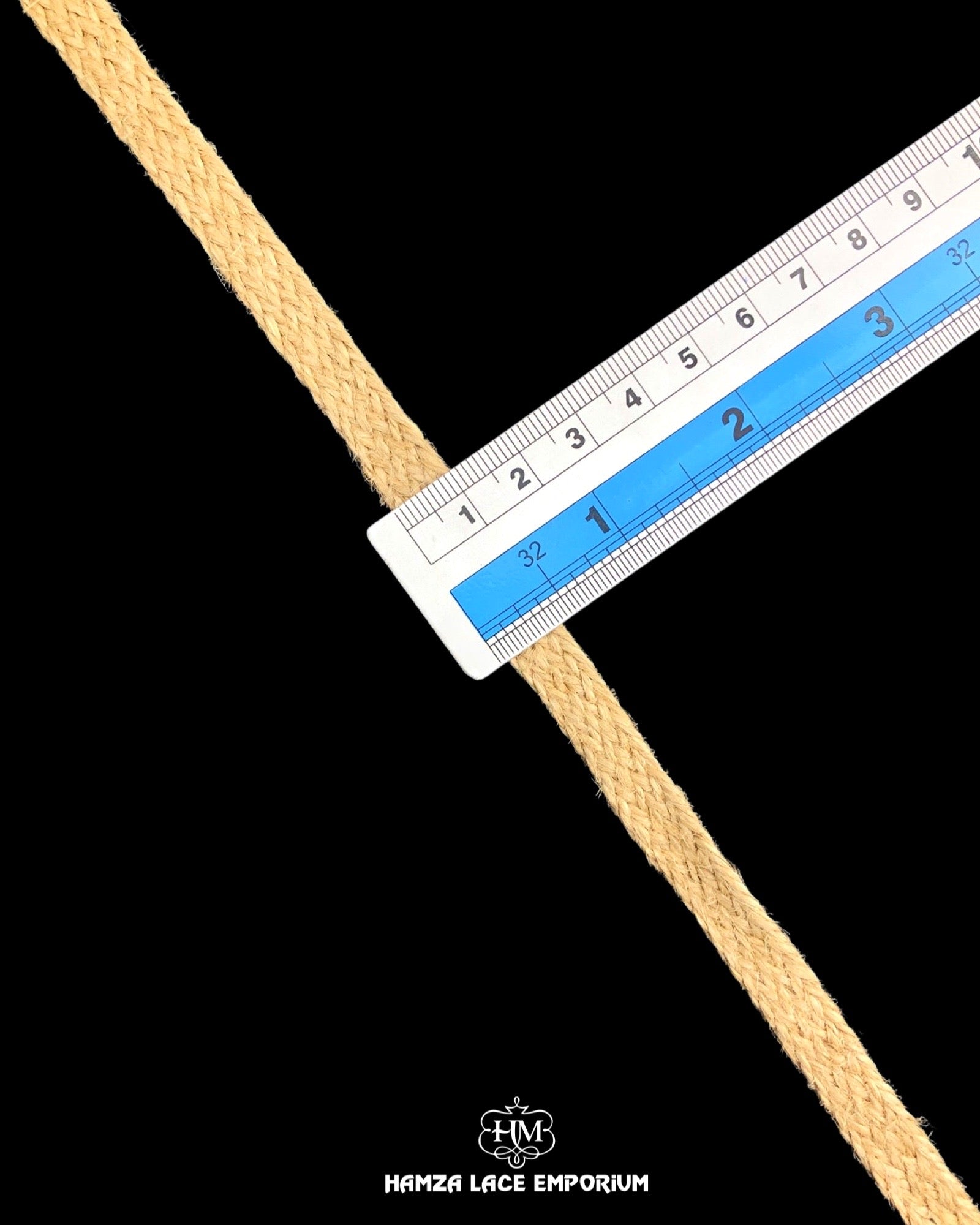 Size of the 'Center Filling Design Jute Lace 21139' is displayed with the help of a ruler 