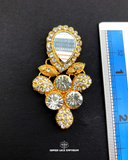 'Kundan Stone Button FBC077' with ruler for size reference in the product image.
