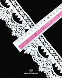 A ruler is measuring the size of the 'Edging Lace 23741' which is 2 inches