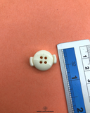 The size of the Beautifully designed 'Two Hole Plastic Button PB066' is measured by using a ruler