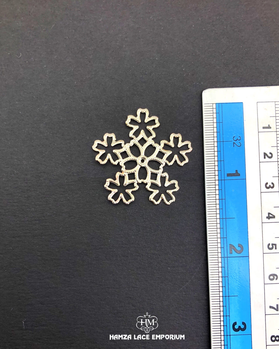 The size of the 'Flower Design Metal Accessory MA117' is indicated using a ruler.