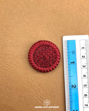 Size of the 'Crochet Button CB1' is shown with the help of a ruler
