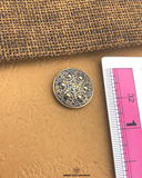 The size of the 'Metal Suiting Button MB130' is measured using a ruler.
