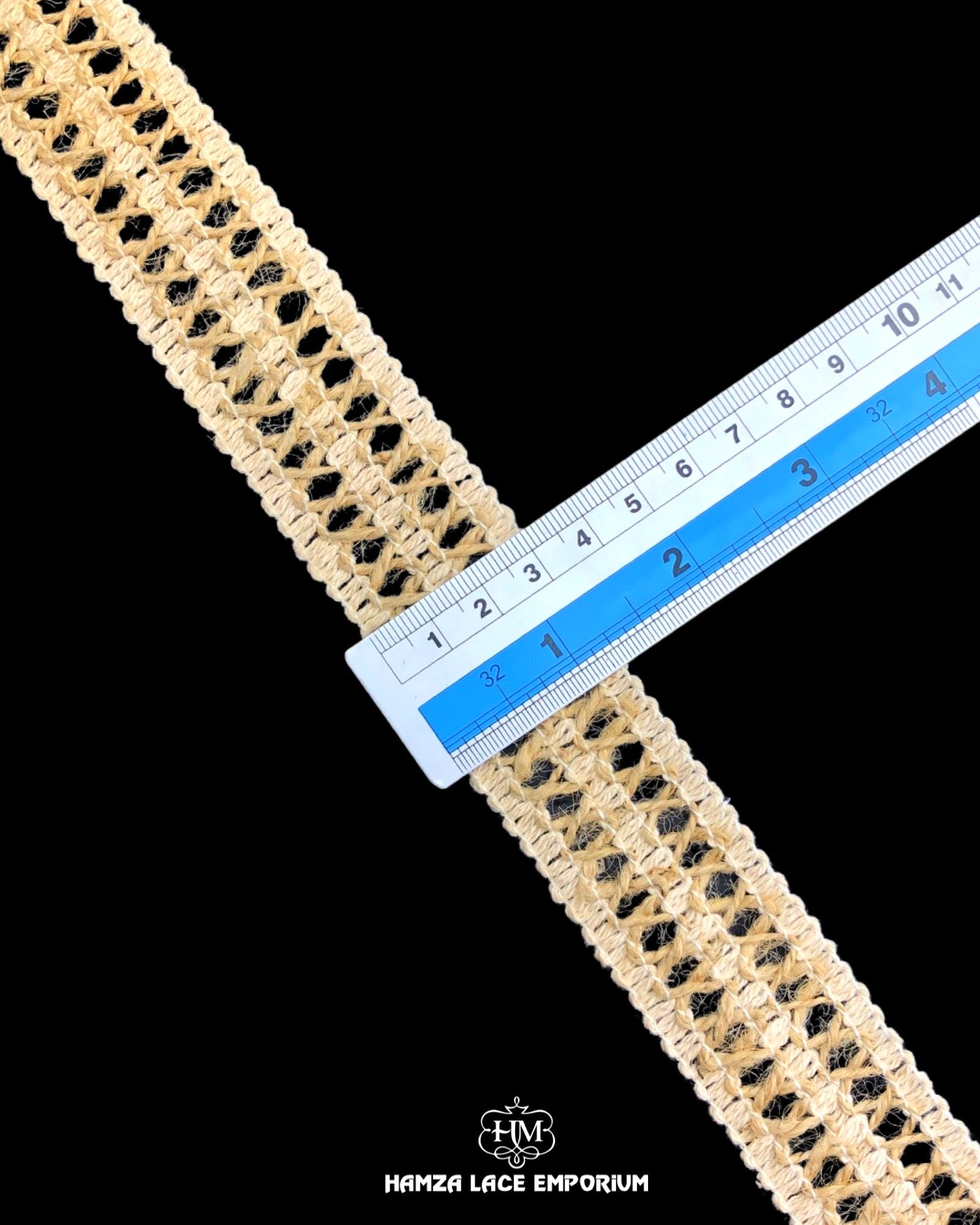 Size of the 'Jute Lace 21135' is displayed with the help of a ruler 